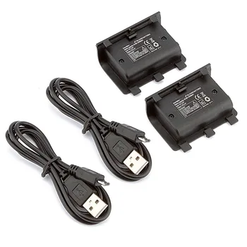 2 x 2400mAh Batérie + USB Kábel Pre XBOX JEDEN Regulátor Nabíjania Súpravu Wireless Gamepad Joypad Nabíjateľný Záložný akumulátor