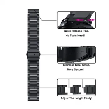 20 22 mm Kovový Remienok Pre Ticwatch E 2 E2 S2 Pro Smart hodinky, Náramok Čiernej Mužov Business Watchband pre Ticwatch Pro 2020 Correa
