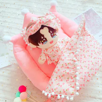 20 cm bavlna detská posteľ produkt 20cm exo star bábika ružová posteľ produktu tri-kus deka matrac, vankúš, bábika príslušenstvo
