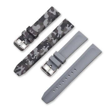 20 mm 22 mm 24 mm Silikónové Watchband pre Samsung Výstroj s3 Camo Vytlačené Gumy Nahradenie Band Náramok na Zápästie Príslušenstvo Hodinky