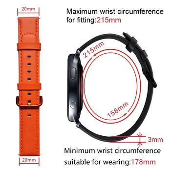 20 mm pravá Koža Watchband pre Samsung Galaxy Sledovať Aktívny 2 Smart Hodinky Remienok pre Amazfit his 20 mm Šírka Pásma Watchbands