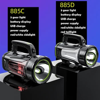 200-800W Svetlé Výkonné LED Svetlomet, Ručné Baterky Power Bank Nabíjateľná Batéria Vodotesné Pochodeň pre Vonkajšie