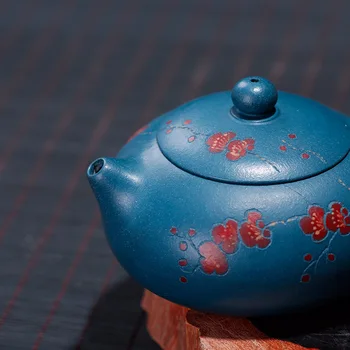 200 ML Yixing Ploché Xi Shi Kanvica Slivkové Kvety Handpainted Kung Fu Kanvica Tvorivé Teaware Poslať Darčekovej krabičke