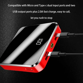 20000mAh Pre Xiao Mini Portable Power Bank Celý Displej Digitálny Displej Powerbank Rýchle Nabíjanie Externej Batérie pre IPhone