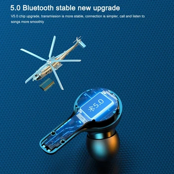 2000mah Bluetooth Slúchadlo V5.0 TWS Bezdrôtové Slúchadlá LED s Mikrofónom Slúchadlá Nepremokavé Hluku Zrušiť Slúchadlá Slúchadlá R3