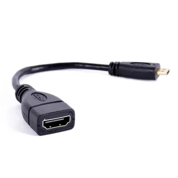 200pcs 15 cm Micro HDMI-HDMI samec samica Kábel Adaptéra Konvertor pre HDTV MAC PC 1080P