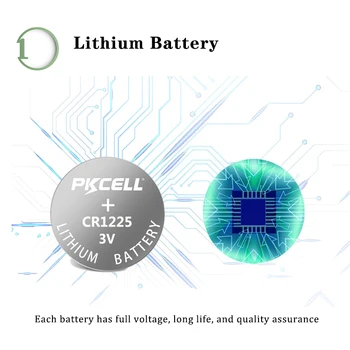 200Pcs PKCELL teplomer CR1225 3V Lítiová gombíková Batéria/Mince Bunky Batérie LM1225 BR1225 ECR1225 KCR1225 veľa bulk