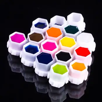 200pcs Spliceable Honeycomb Tetovanie Farba Ink Cup Pohár Farba Pohár Pigment Poháre Plastové Ink Cup pre Maľovanie Použitie (Biela)