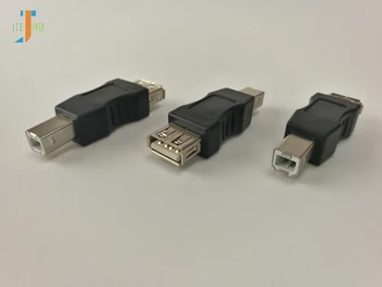 200pcs/veľa Black USB 2.0 A Samica Na USB B Samec Adaptér Converter pre Tlačiareň, Skener