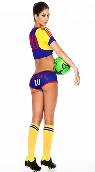 2016 Euro Futbal Dieťa Kostým Sexy Cheerleading Handričkou Ženy Futbal, Sexy kostýmy s Nemecka, Argentíny, Španielska, Brazílie