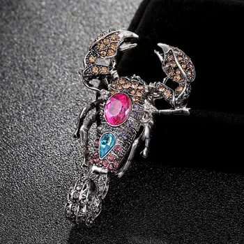 2018 hot predaj pánskej Scorpion hmyzu brošne šperky značky drahokamu crystal pin brošňa kytice vyhlásenie punk hidžáb bijoux
