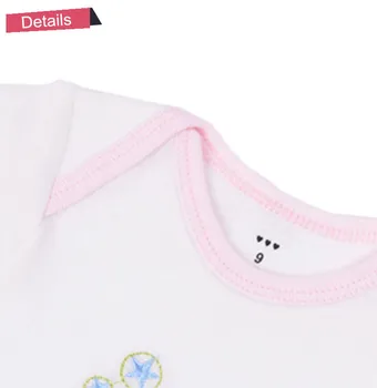 2018 Letné Baby Remienky 5 Pack Bavlna Dieťa Jumpsuit Novorodenca Cartoon Výšivky Krátky Rukáv Chlapec Oblečenie Baby Girl Šaty