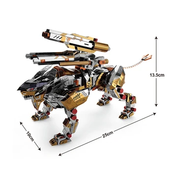 2018 Microworld Revúci Lev model DIY rezanie laserom obrazová Skladačka Zvierat Robot model 3D kovov Puzzle Hračky pre dospelých Darček
