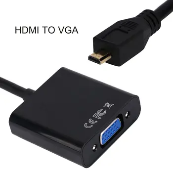 2018 Nové 1080P Micro HDMI VGA Ženské Video Kábel Converter Black Adaptér pre PC Digital Hot Hot Nový Zväzok 1 Vrecko Notebook