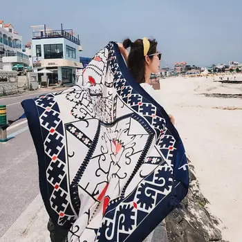 2018 Nové 90x180cm bavlna Twill Pareo Pláži Cover-Ups Ženy Veľké Plážové Šaty, Krásne Plavky na Kúpanie zakryť Sarong Zábal Šatku