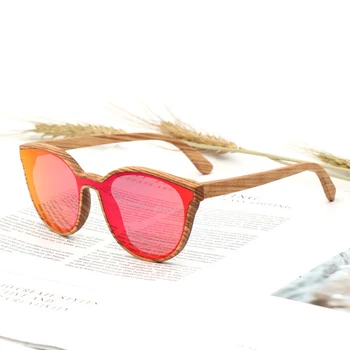 2018 Nový Dizajn Dreva slnečné Okuliare Módne Siamské Objektív,Farba Okrúhle Slnečné Okuliare UV400