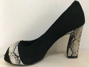 2018 Nový office lady sandále čierne jahňacie semiš ženy OL topánky pravej kože