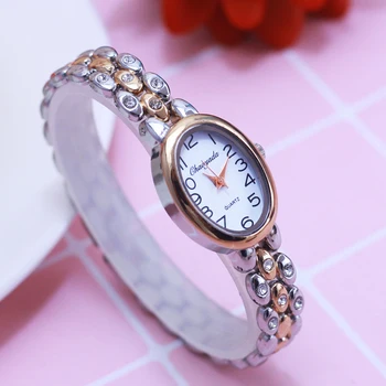 2018 ženy office dámy diamond Strane troleje quartz vysokoškolákov priateľka prázdninový darček ružové zlato módny náramok hodiniek