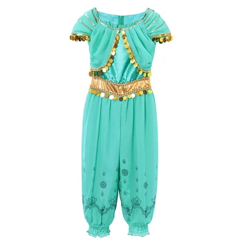 2019 Aladdin Princezná Cosplay Jumpsuit Arabskom Štýle Oblečenie Indickej Brušného Tanca Top a Nohavice Halloween Cosplay Šaty