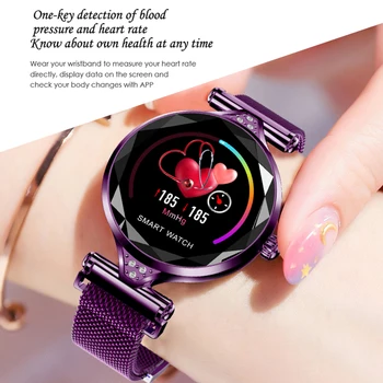 2019 H1 Luxusné Smart Hodinky Ženy Náramok Vodotesný IP67 Krvného Tlaku, Tepovej frekvencie Zdravie Smartwatch reloj Náramok