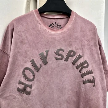 2019 Hip Hop Kanye West nedeľu Služby Ducha Svätého CPFM T Shirt Streetwear Nadrozmerná Bavlna Veriť Bohu Streetwear T-Shirt