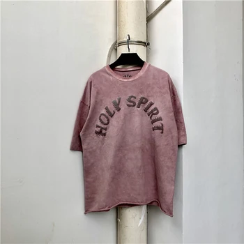 2019 Hip Hop Kanye West nedeľu Služby Ducha Svätého CPFM T Shirt Streetwear Nadrozmerná Bavlna Veriť Bohu Streetwear T-Shirt