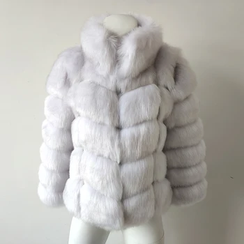 2019 jeseň zima novú umelú kožušinu kabát dlhej časti, šitie fox kožušinový kabát veľkosť kabát