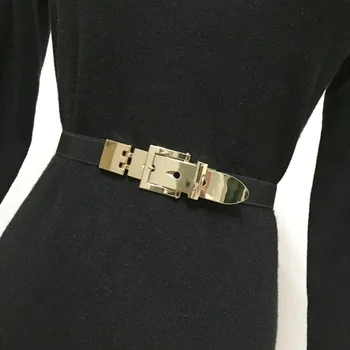 2019 Módne dámske pás elastické opasok zlato vintage pracky malé pásy v pohode tenké cummerbund žena pás na zápästie príslušenstvo