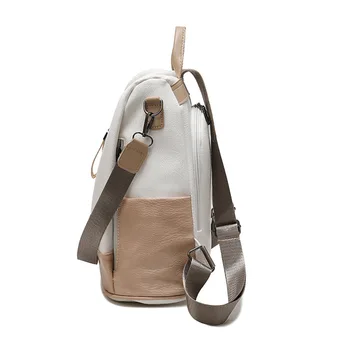 2019 módne kontrast farieb ženy batoh pre školy štýle kožené jednoduchý dizajn bežné batoh ženy shoulde taška farebné