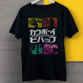2019 Módne Krátke Kreatívne Vytlačené Kovboj v tomto článku Všetky Znak a Logo Anime Inšpirované New Black Tees T-Shirt S-3XLSummer