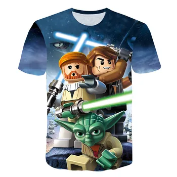 2019 Najnovšie 3D Vytlačené star wars t shirt deti Letné Krátke Rukáv Top Funny Tees Módne Ležérne oblečenie chlapci T-shirt