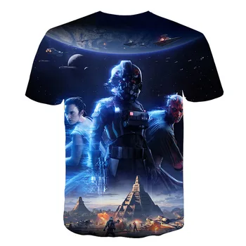 2019 Najnovšie 3D Vytlačené star wars t shirt deti Letné Krátke Rukáv Top Funny Tees Módne Ležérne oblečenie chlapci T-shirt