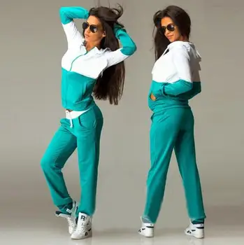 2019 NewFashion Príčinné Oblečenie 2Piece Ženy Hoodies Mikina sa Hodí Nastaviť Bavlnené Tepláky Sportwear Plus Veľkosť