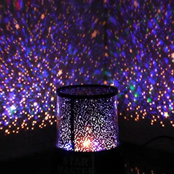 2019 Noc Lampa Star projektor Romantický Farebný Vesmír Master Led svetlo Spanie svetlo AAA batérie, lampy, USB