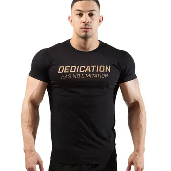2019 Novej Značky Oblečenia Telocvične Tesné Bavlna T-shirt Mens Príležitostných Kulturistike Jogger Lete Kvalitné Krátke Tričká Topy