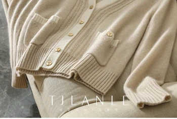 2019 Nové jesenné a zimné tvaru Pevné Cashmere Sveter pletený Sveter žena bežné Cardigan Sveter kabát Slim Cardigan