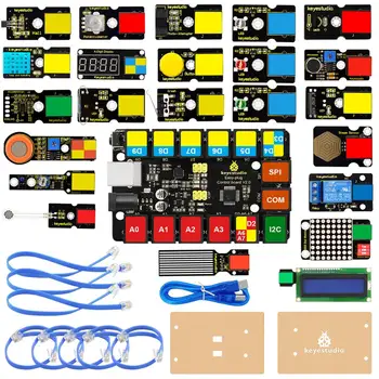 2019 NOVÉ!Keyestudio JEDNODUCHÉ KONEKTOR RJ11 Super Starter Learning Kit Pre Arduino KMEŇOVÝCH EDU/Kompatibilný S Mixly Blok Kódovanie