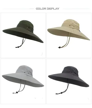2019 Nové Mužov Pevné Vedierko Hat Veľké Široký Okraj Vojenskej Čiapky Chin Popruh Rybárske Spp Jungle Lov Čiapky Na Ochranu Pred Slnkom A1