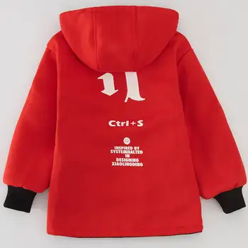 2019 nový detí obojstranné plus bavlnená bunda chlapci strednej dĺžky windbreaker chlapec módna bunda