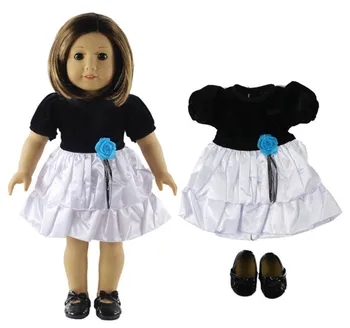 2019 Nový Štýl, Vysokú Kvalitu Čierna Princezná Šaty Oblečenie+Obuv pre 18-Palcové American Doll