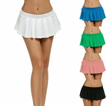 2019 Sexy Krátke Mini Sukne Ženy Micro Mini Sukne Tanec Clubwear Kovové Skladaná Sukňa 5 Farieb Dropshipping