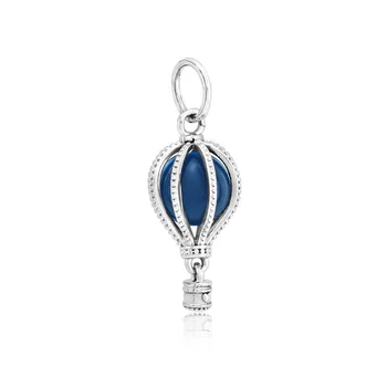 2019 Skutočné Perly, Modrá teplovzdušný Balón Prívesok Charms fit Pôvodné pandora Náramky Ženy DIY Šperky