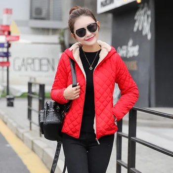 2019 solid black red krátke zimné ženy základné bunda na jeseň tenký fleece kapucňou womens kabát bežné vrchné oblečenie casaco feminino