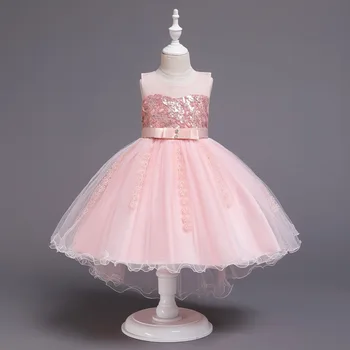 2019 Svadobné šaty pre dievčatá bridesmaid, šaty saténové Batoľa formálne šaty s iskru flitrami