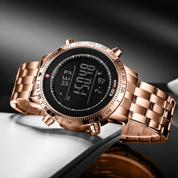 2019 TOP KADEMAN Luxusné Pánske'Watches Tech Značka Kvalitných Športových Počítadlo krokov Digitálne Hodinky 3ATM Plnej Ocele LCD Vojenské Náramkové hodinky