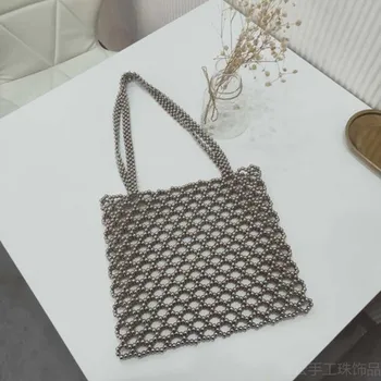 2019 trend žien korálkové kabelka elegantné večerné taška retro dizajnér kvalitné kabelky, luxusné značky ručne tkané pearl taška