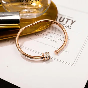 2019 Trendy Kryštály Prívesky pre Ženy Náramok Rose Gold Luxusné Pulseira Titánové Ocele Módne Šperky Príslušenstvo Milenca Dary