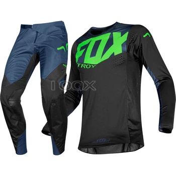 2019 TROY Fox MX 360 Kila Jersey Nohavice Motocross Dirt bike MTB ATV Dospelých Racing Čierna Výstroj Nastaviť
