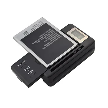 2019 Univerzálne Nabíjačky Batérií, LCD Ukazovateľ Displeja Pre Smartphone Cargador USB Port Cestovné Napájania, Nabíjací Adaptér, Čierna