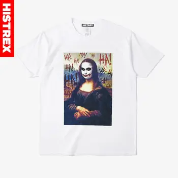 2019 Zábavné Mona Lisa Joker pánske T-Shirts Printe Tshirts Lete Hip Hop T Shirt Streetwear Bavlna Topy Tees Plus Veľkosť 3XL
